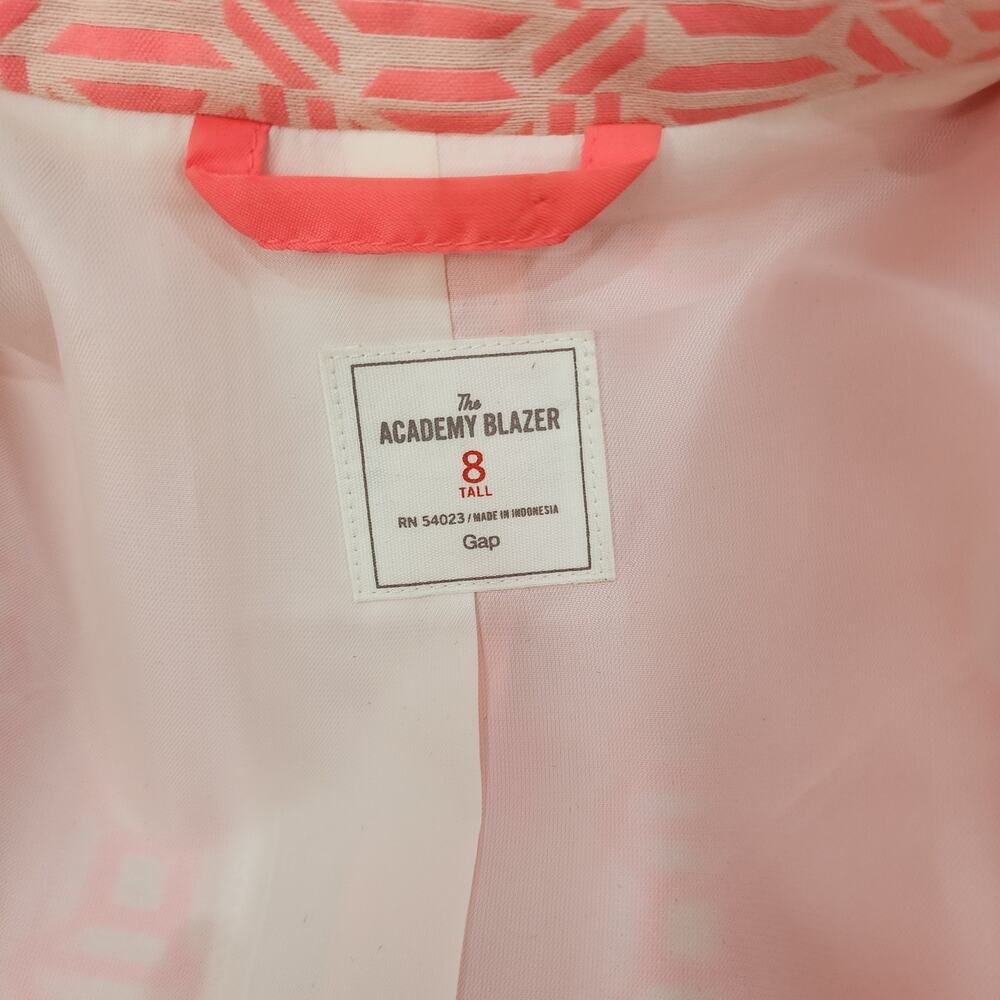 Gap Academy Blazer Geometric Neon Pink 8 Tall - Picture 10 of 12